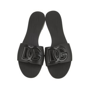 Dolce & Gabbana Black DG logo rubber Slides 38 sz